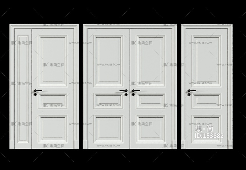 简欧现代门组合SU模型