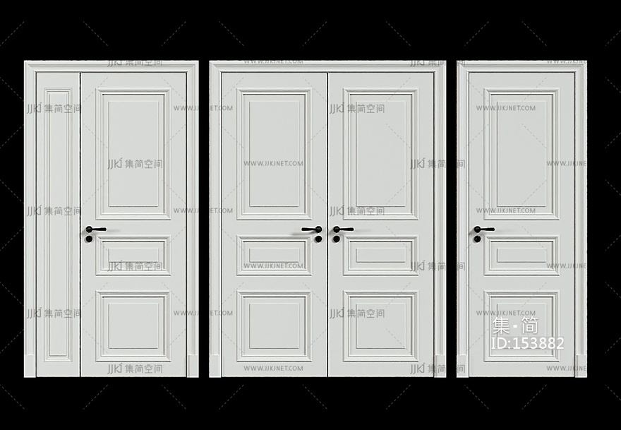 简欧现代门组合SU模型