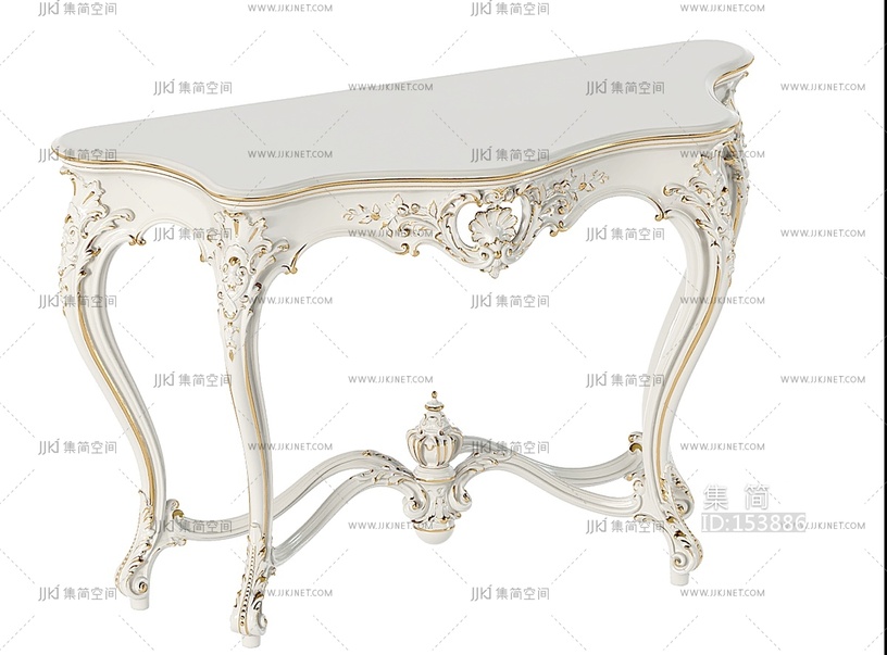 欧式古典端景条案端景台SU模型