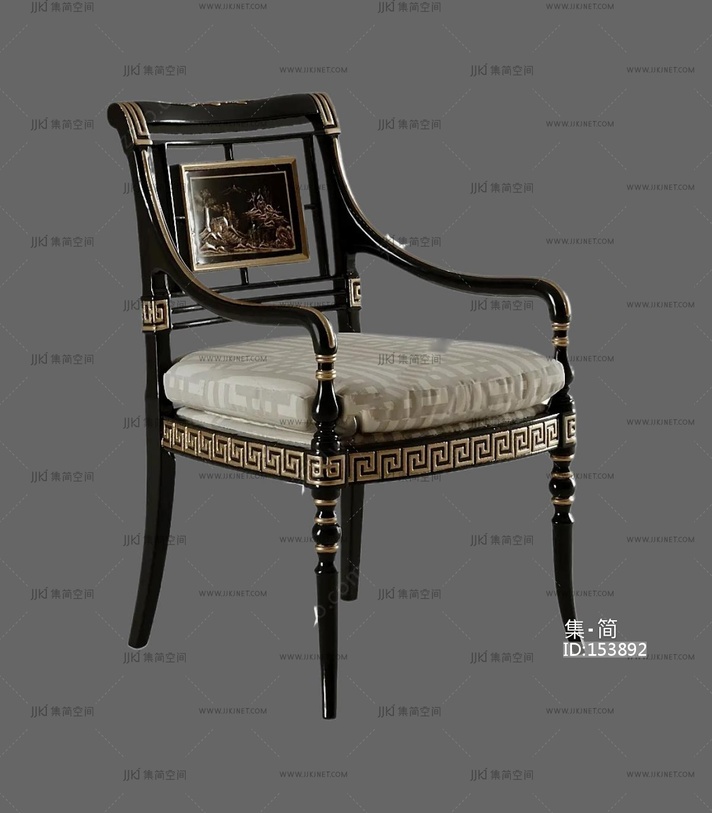 美式欧式餐椅_布椅_皮椅_木椅_书椅欧式法式椅子SU模型