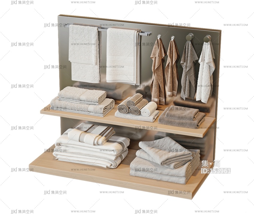 毛巾架_毛巾，洗漱用品卫生间用品3D模型