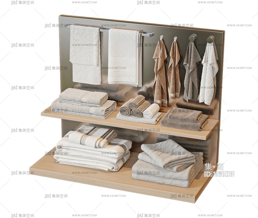 毛巾架_毛巾，洗漱用品卫生间用品3D模型