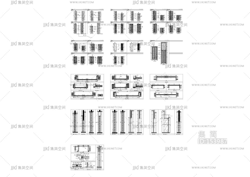工装空间门平面立面大样图cad