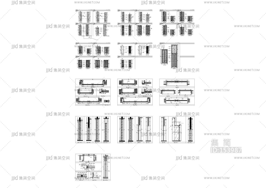 工装空间门平面立面大样图cad
