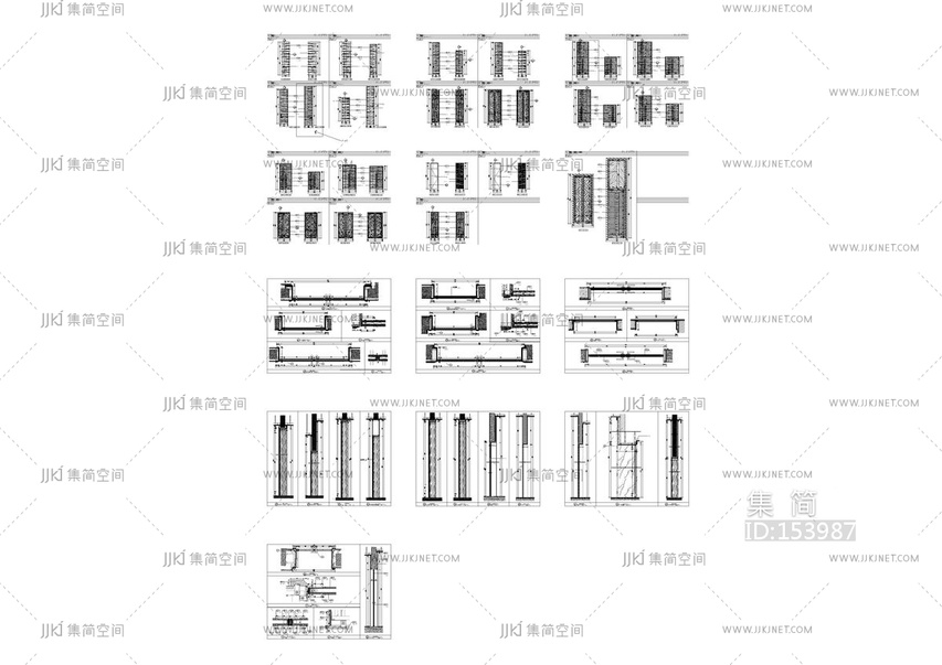 工装空间门平面立面大样图cad