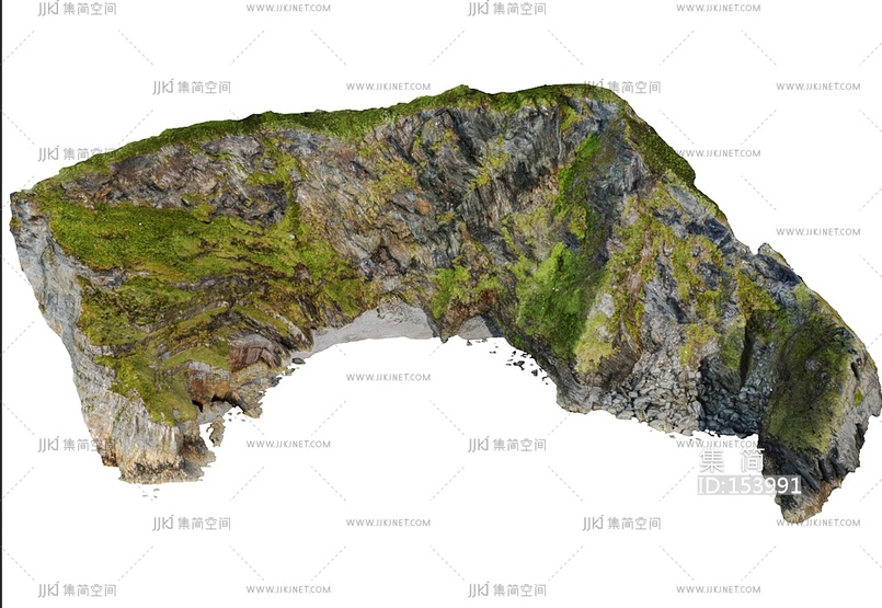 现代 海岛 山 山脉 山体 大山 岩石山 自然景观su模型