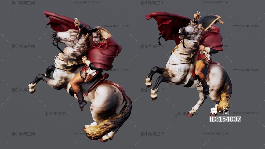 骑马的拿破仑雕塑 su草图模型