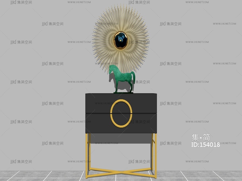 现代玄关柜 su草图模型