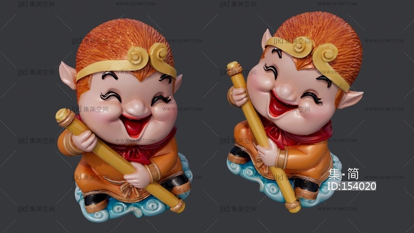 可爱的孙悟空雕塑1 su草图模型