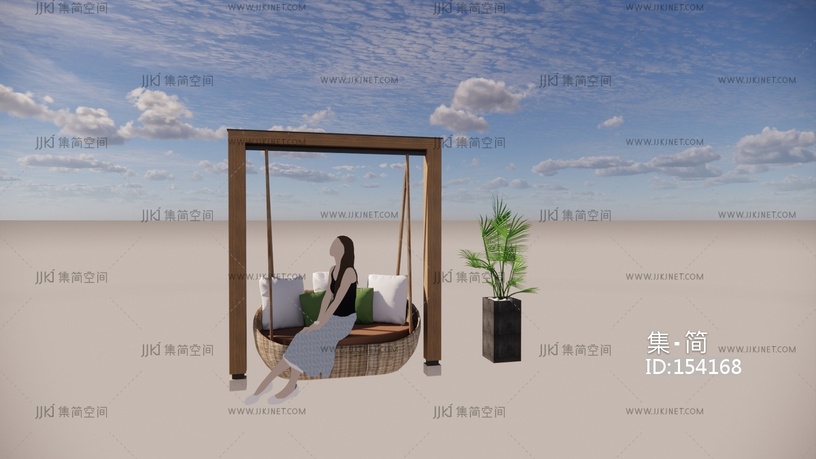 01秋千 su草图模型