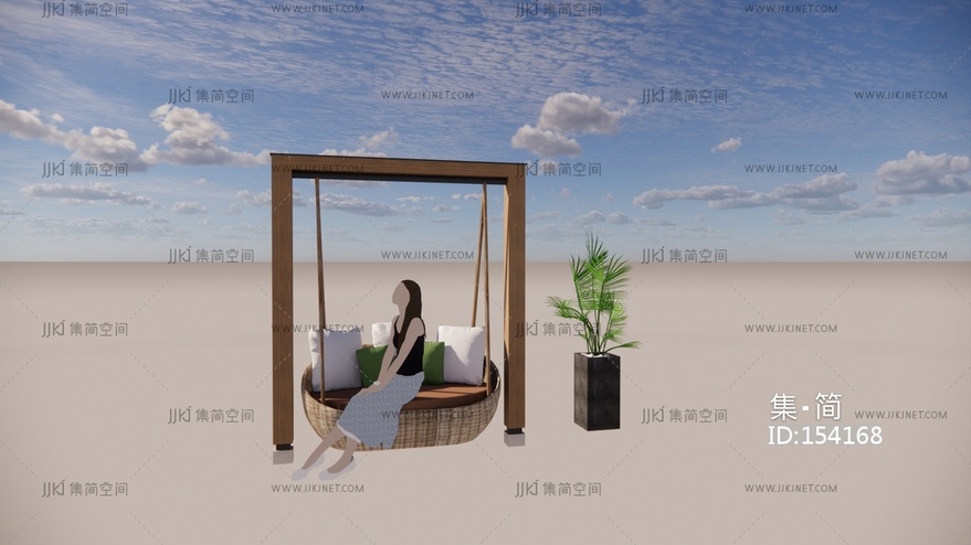01秋千 su草图模型