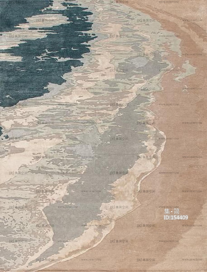 新中式抽象地毯流水水纹形状地毯抽象地毯 (10)