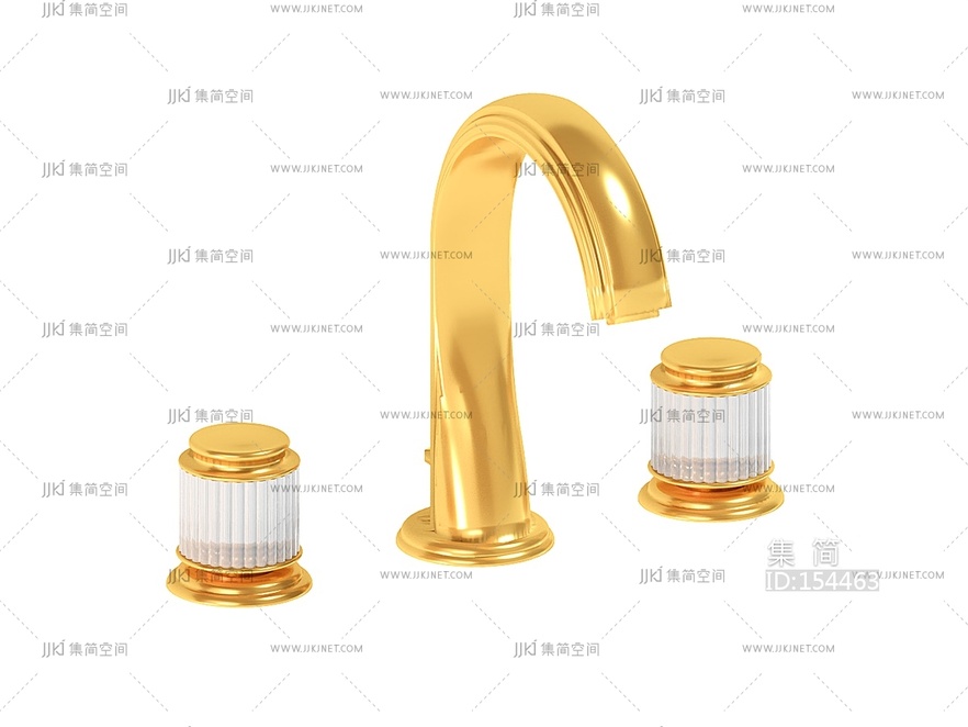欧式法式金色水龙头3d模型