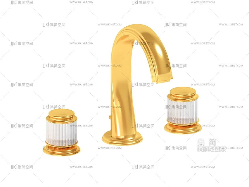 欧式法式金色水龙头3d模型