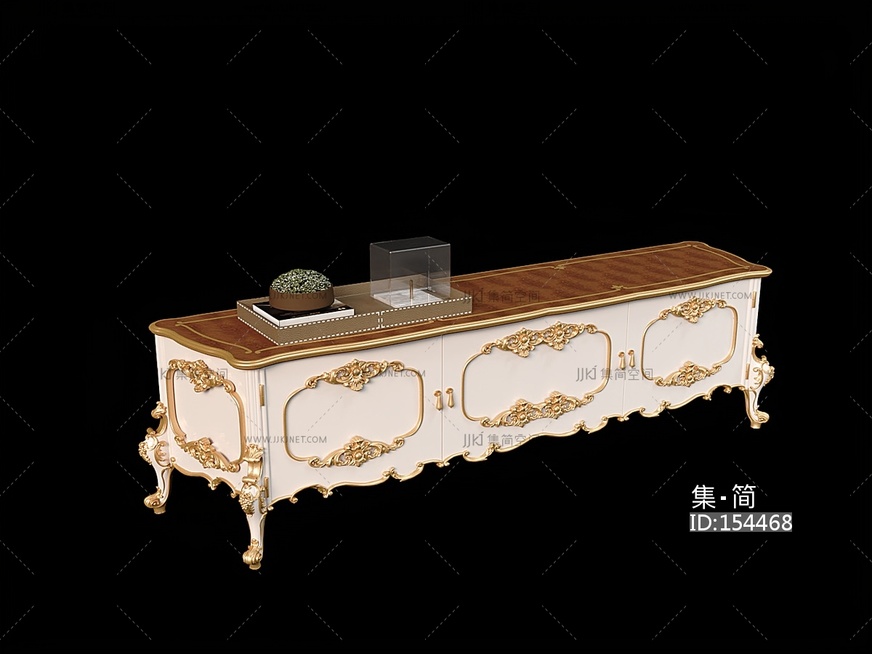 欧式法式古典雕花电视柜3d模型