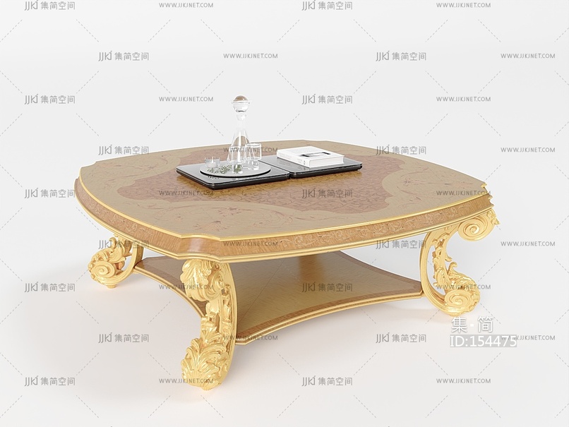 古典欧式法式茶几托盘茶盘放行茶几3d模型