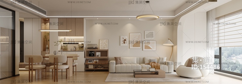 现代客餐厅 3d模型