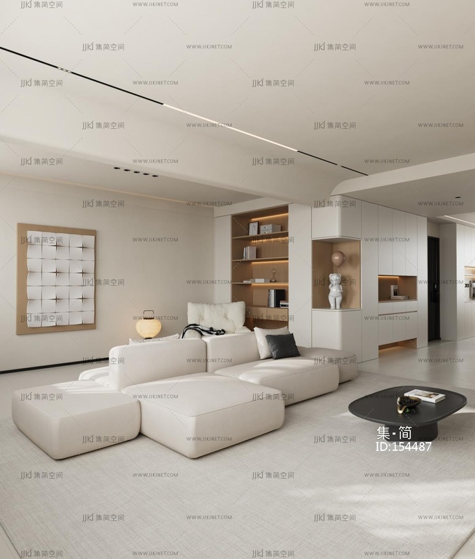 现代客厅 3d模型