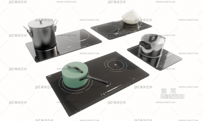 电磁炉_电磁炉_电磁炉无烟灶_锅炉锅具SU模型