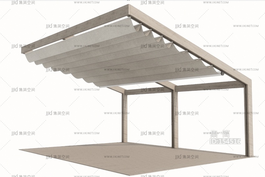 现代阳光房遮阳帘SU模型