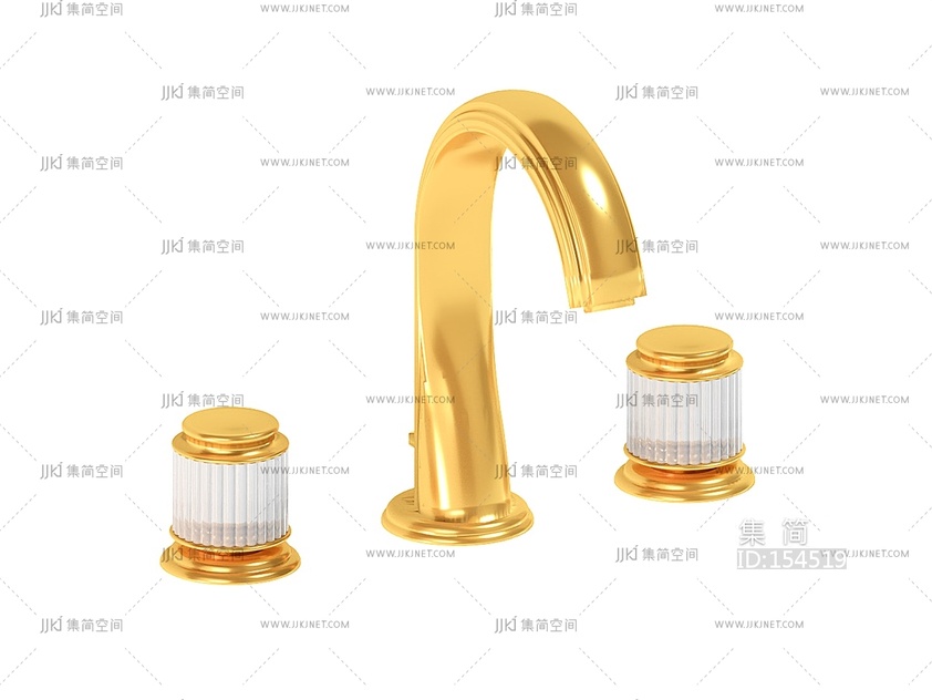 欧式法式金色水龙头SU模型