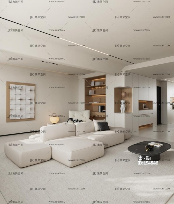 现代客厅 su模型