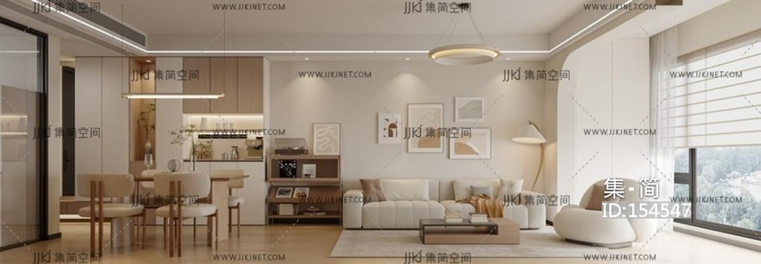 现代客餐厅su模型