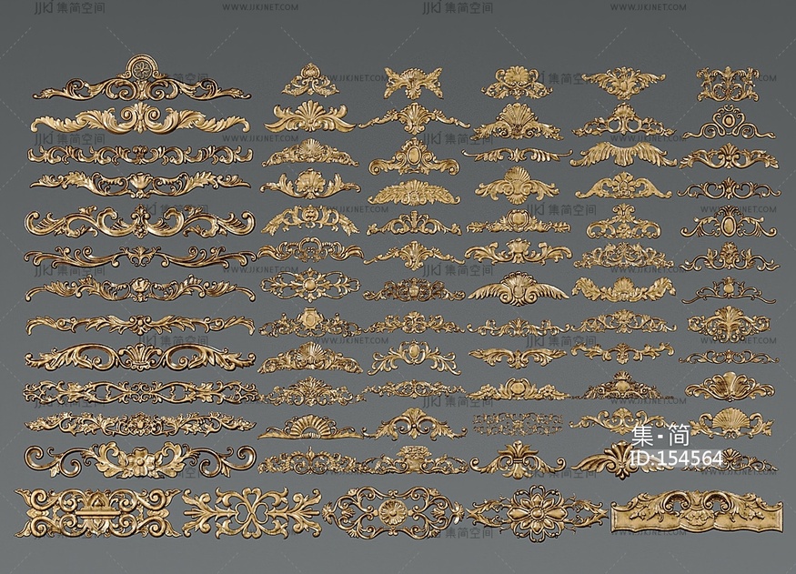 雕花_墙饰_金属构件_装饰_建筑构件3D模型
