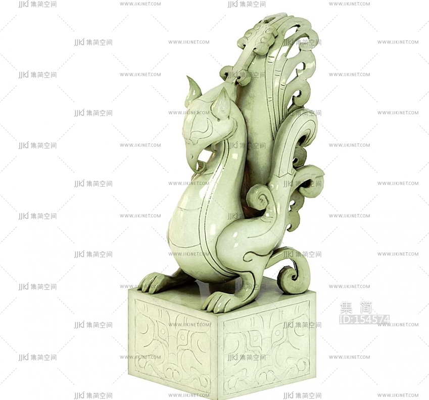 中式帝王玉玺_帝王玉印_印章_陈设饰品摆件3D模型