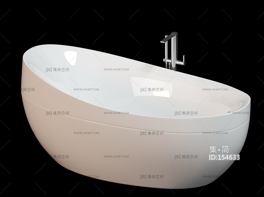 酒店浴缸_椭圆形浴缸_浴盆su模型
