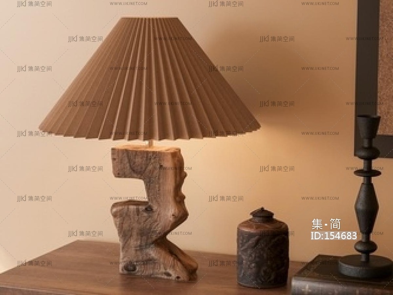 侘寂中古台灯_侘寂中古台灯SU模型