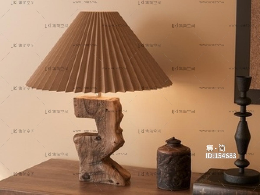 侘寂中古台灯_侘寂中古台灯SU模型