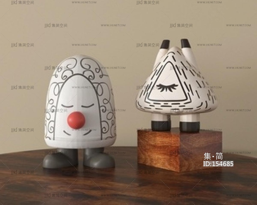 现代雕塑摆件_现代雕塑摆件_孟菲斯雕塑摆件SU模型