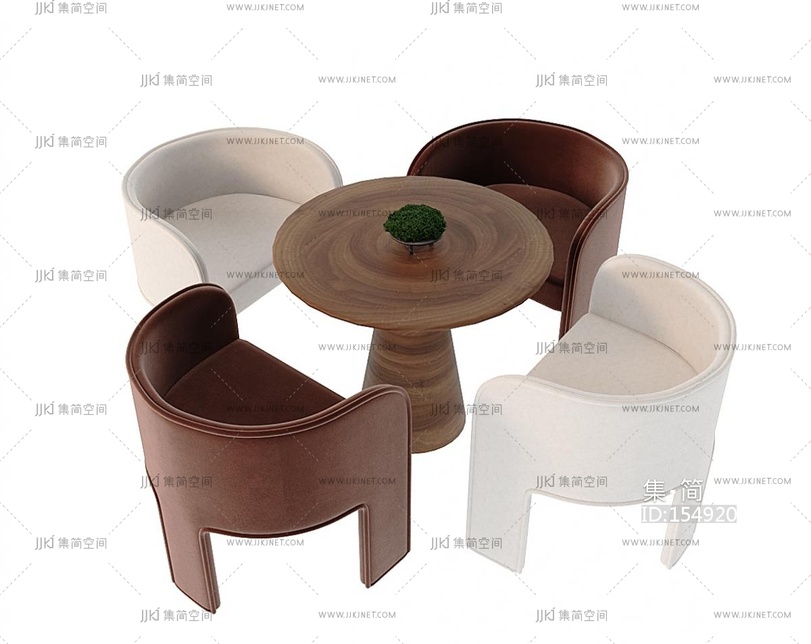 现代洽谈桌椅_咖啡桌椅_餐桌椅_休闲桌椅3D模型