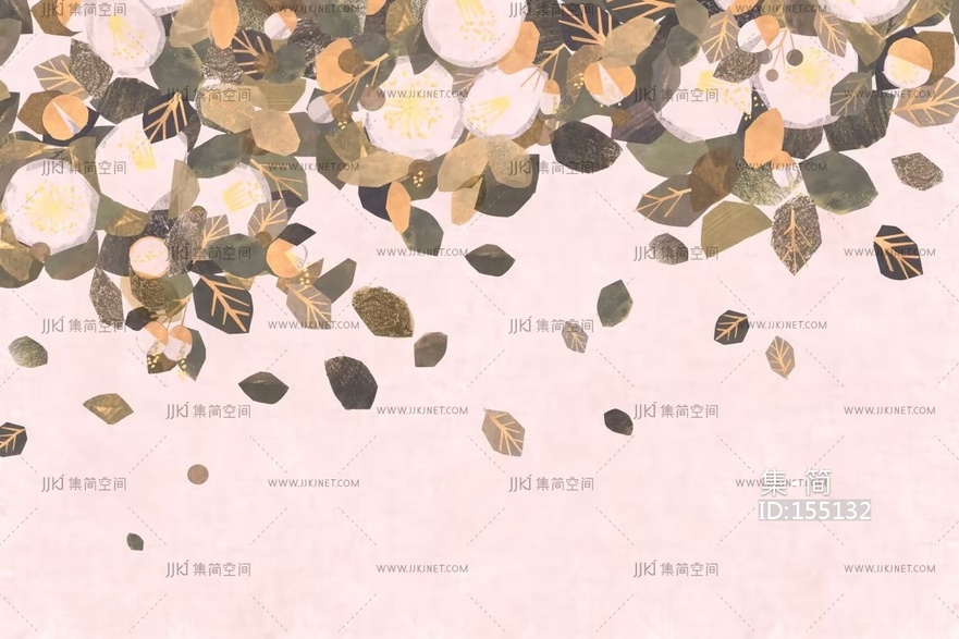 现代树叶图案瓷砖卫生间瓷砖画床头沙发背景画屏风画壁纸壁布卫生间瓷砖 (52)