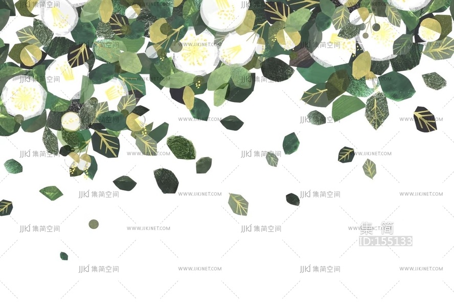 现代树叶图案瓷砖卫生间瓷砖画床头沙发背景画屏风画壁纸壁布卫生间瓷砖 (53)