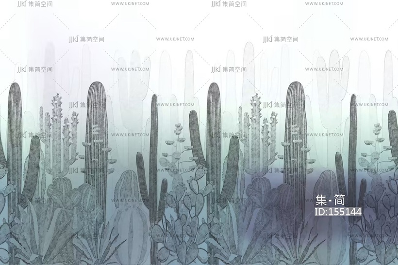 现代仙人掌植物图案瓷砖卫生间瓷砖画床头沙发背景画屏风画壁纸壁布卫生间瓷砖 (2)