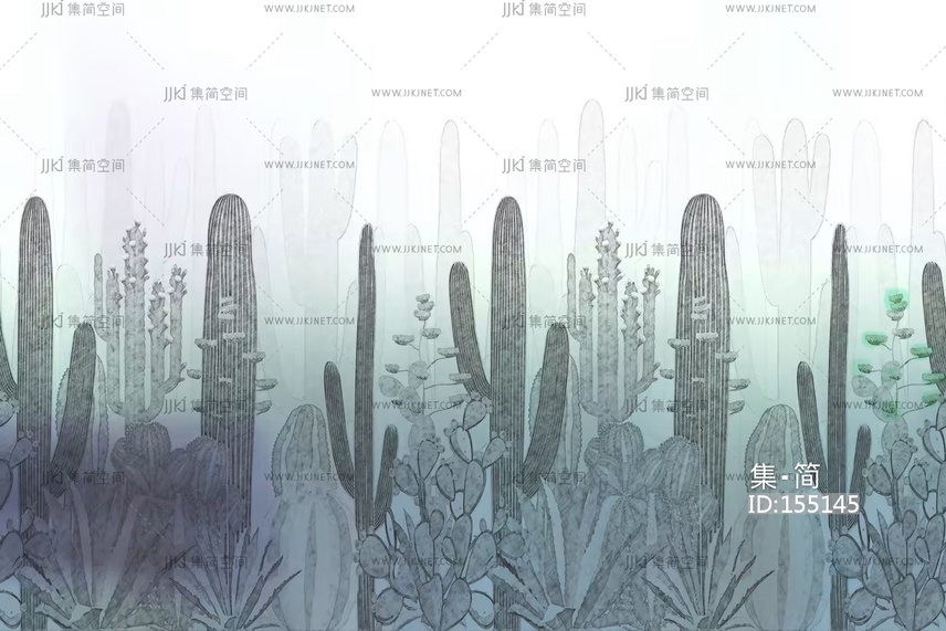 现代仙人掌植物图案瓷砖卫生间瓷砖画床头沙发背景画屏风画壁纸壁布卫生间瓷砖 (3)