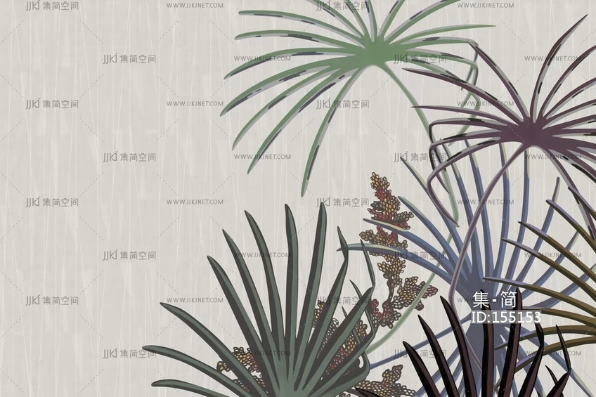 现代植物图案图案瓷砖卫生间瓷砖画床头沙发背景画屏风画壁纸壁布卫生间瓷砖 (7)