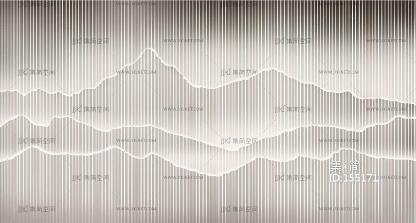 新中式山脉格栅山水床头沙发背景画屏风画壁纸壁布 (37)