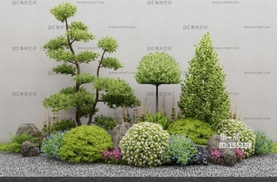 灌木_灌木球_花草组合SU模型