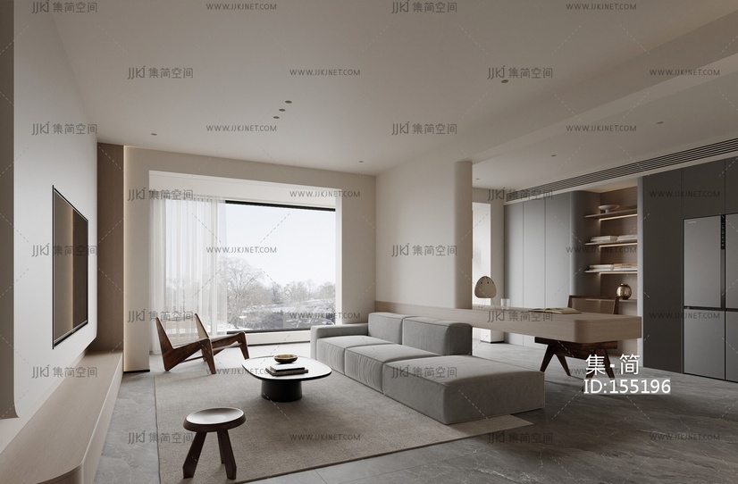 现代家居客厅3D模型