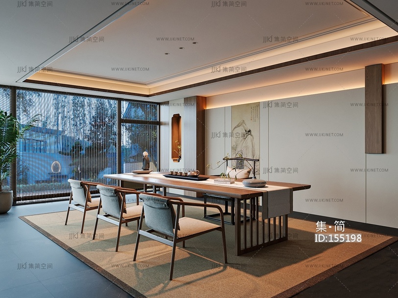 新中式禅意茶室3D模型