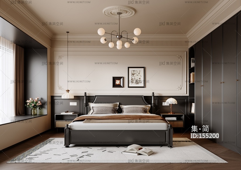 法式复古家居卧室3D模型