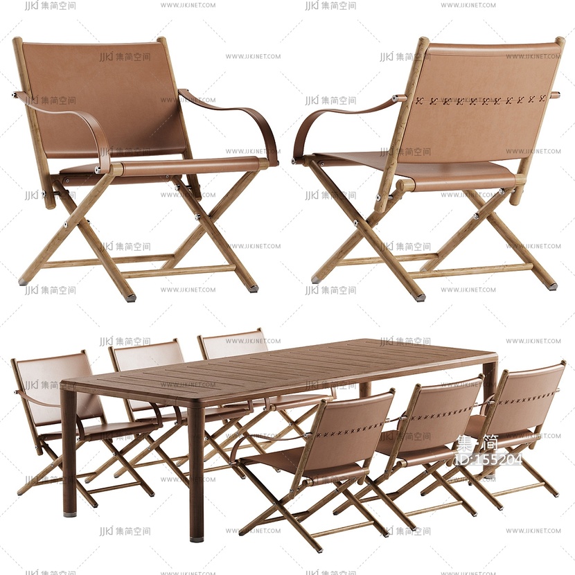 现代户外桌椅_餐桌_餐椅3D模型