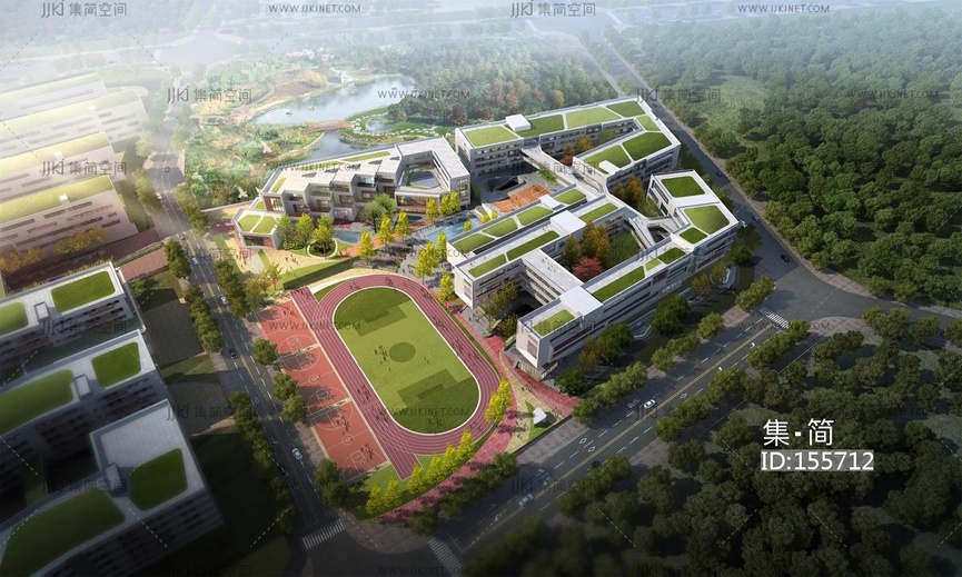 小学模型-现代风格 su草图模型 