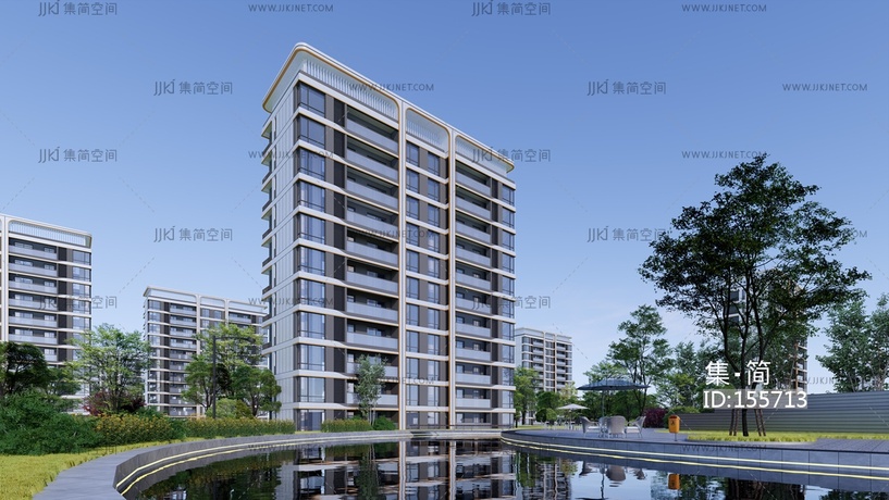 02洋房体块 su草图模型