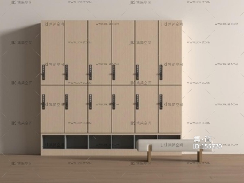 现代浴室储物柜更衣柜SU模型