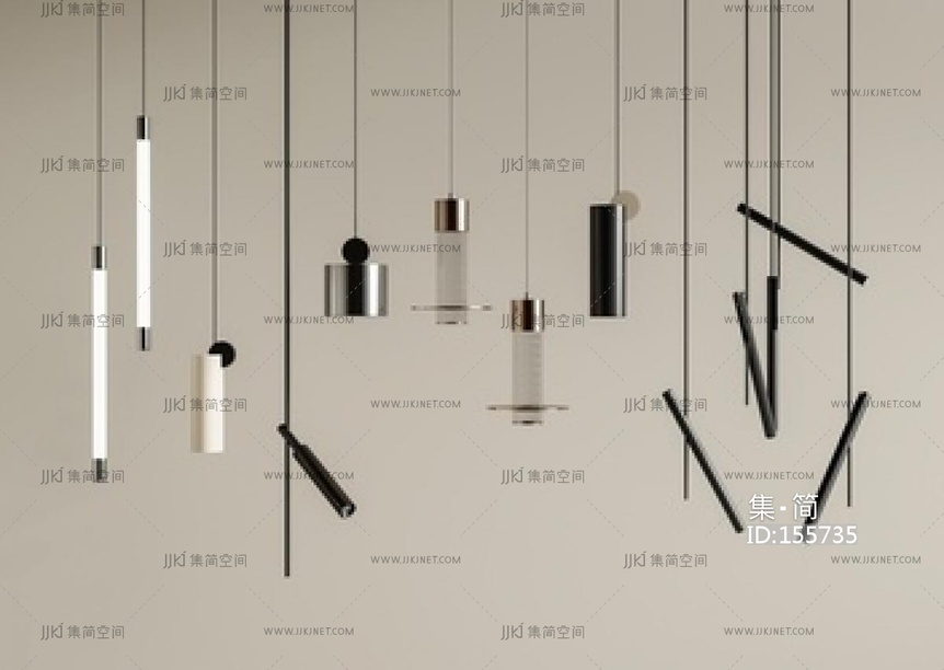 现代床头吊灯SU模型