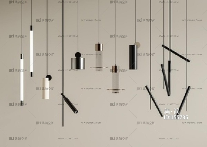 现代床头吊灯SU模型